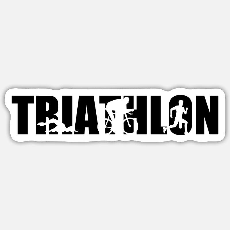 Triathlon - Sticker taille S (10 x 10 cm) - blanc mat