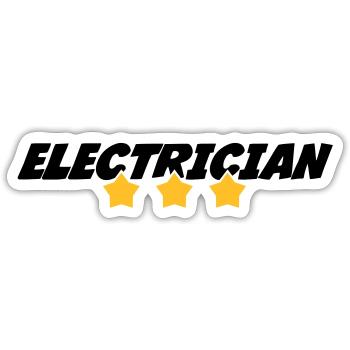 Elektriker / Elektrizität / Arbeit / Job - Sticker Größe S (10 x 10 cm) - Mattweiß - Vorne