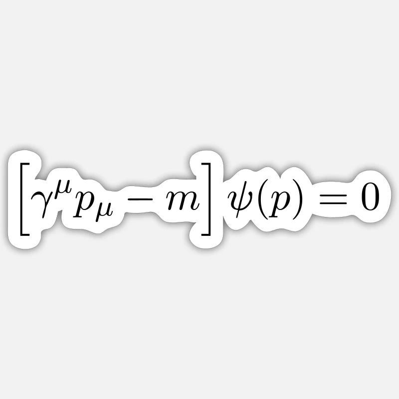 dirac - Sticker Größe S (10 x 10 cm) - Mattweiß