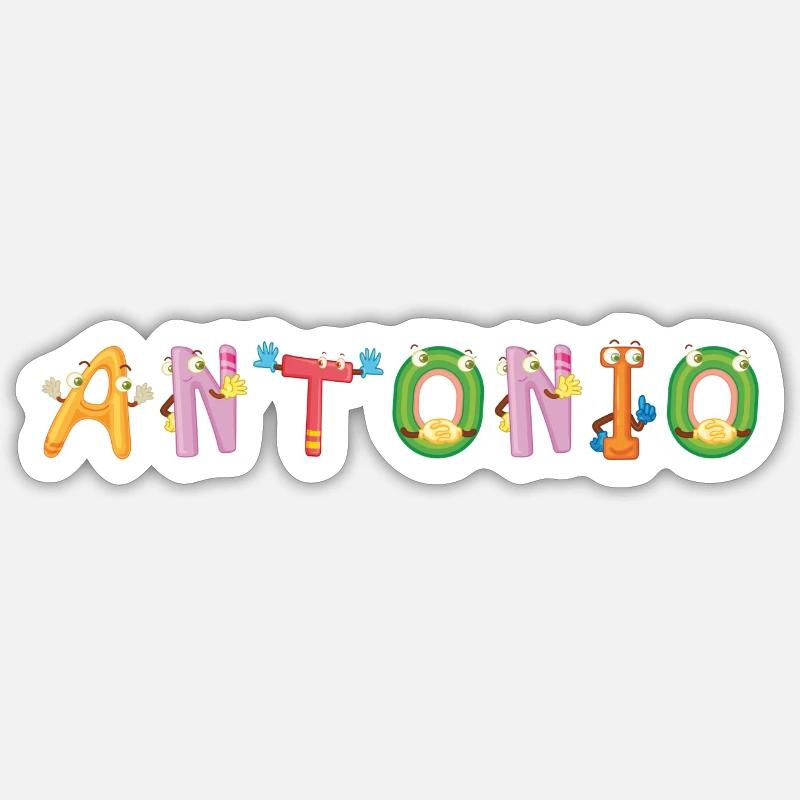 Antonio - Sticker taille S (10 x 10 cm) - blanc mat