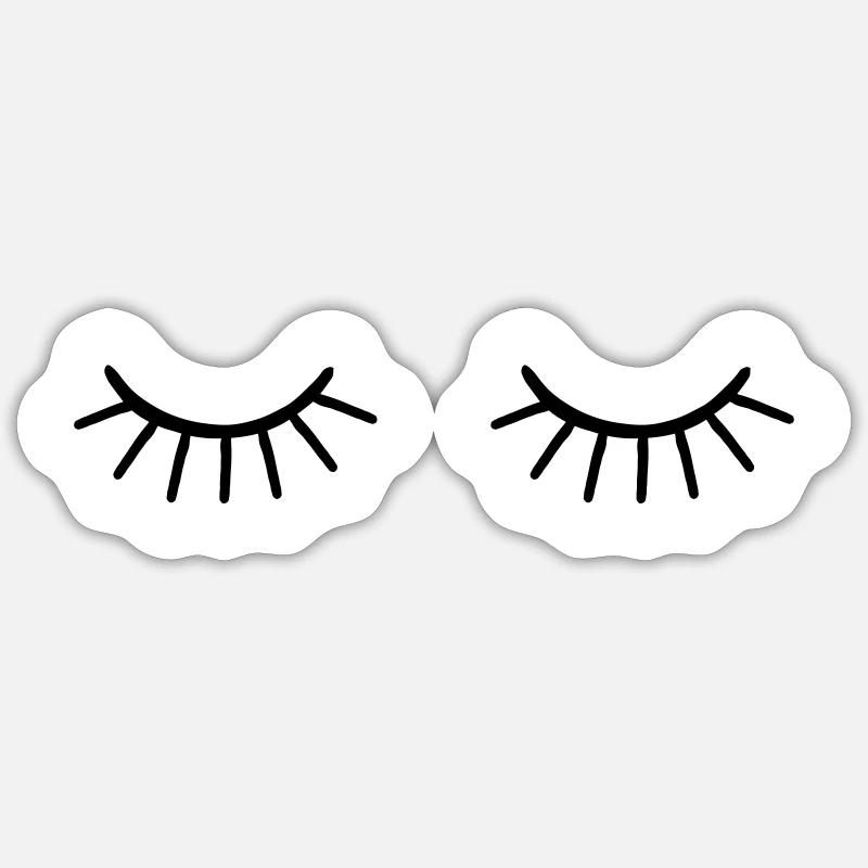 Les yeux fermés - Sticker taille S (10 x 10 cm) - blanc mat