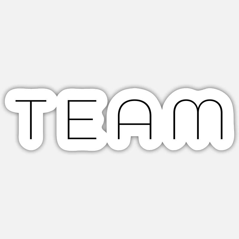 team - Sticker Größe S (10 x 10 cm) - Mattweiß