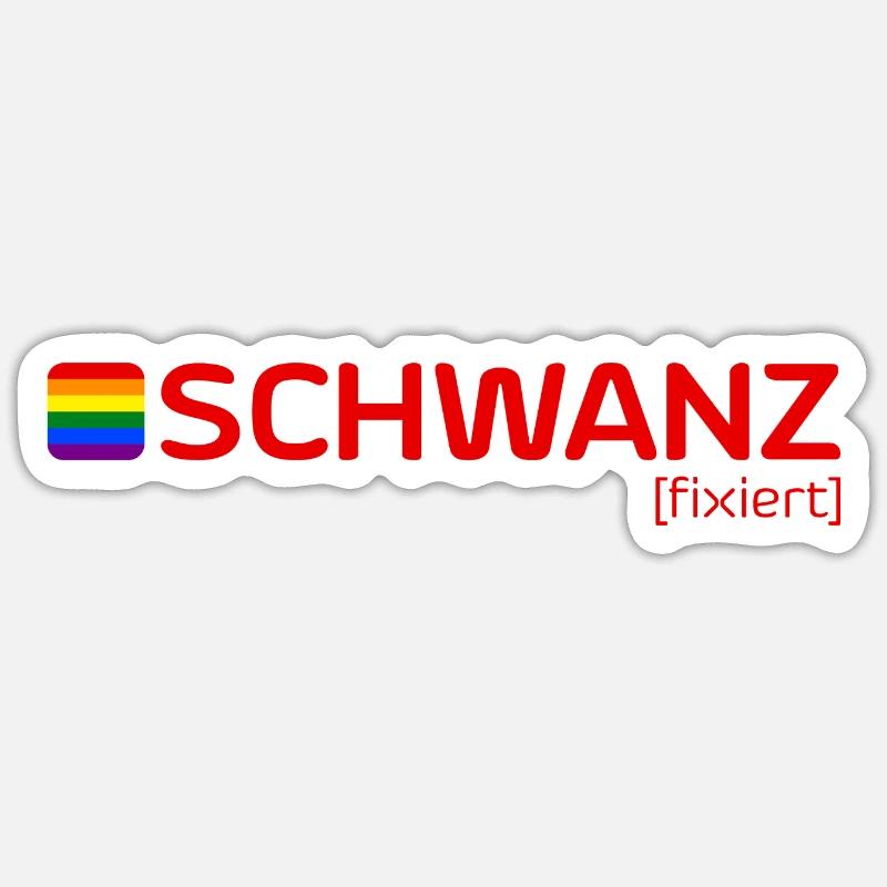 SCHWANZ [fixiert] - Sticker Größe S (10 x 10 cm) - Mattweiß
