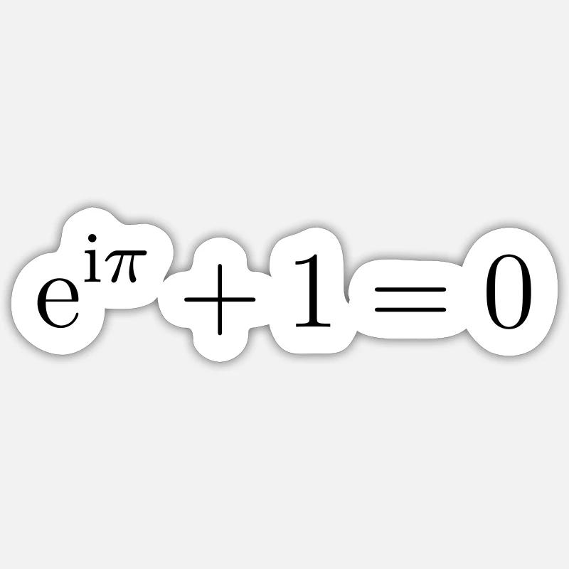 Formel mit i, e, pi, 1, 0 - Sticker Größe S (10 x 10 cm) - Mattweiß