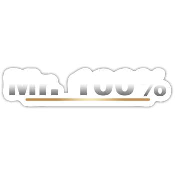 Mr. 100 Prozent - Perfektionist - Sticker Größe S (10 x 10 cm) - Mattweiß - Vorne
