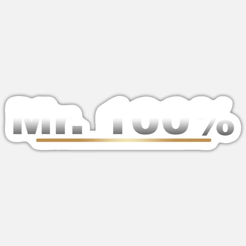M. 100 % - Perfectionniste - Sticker taille S (10 x 10 cm) - blanc mat