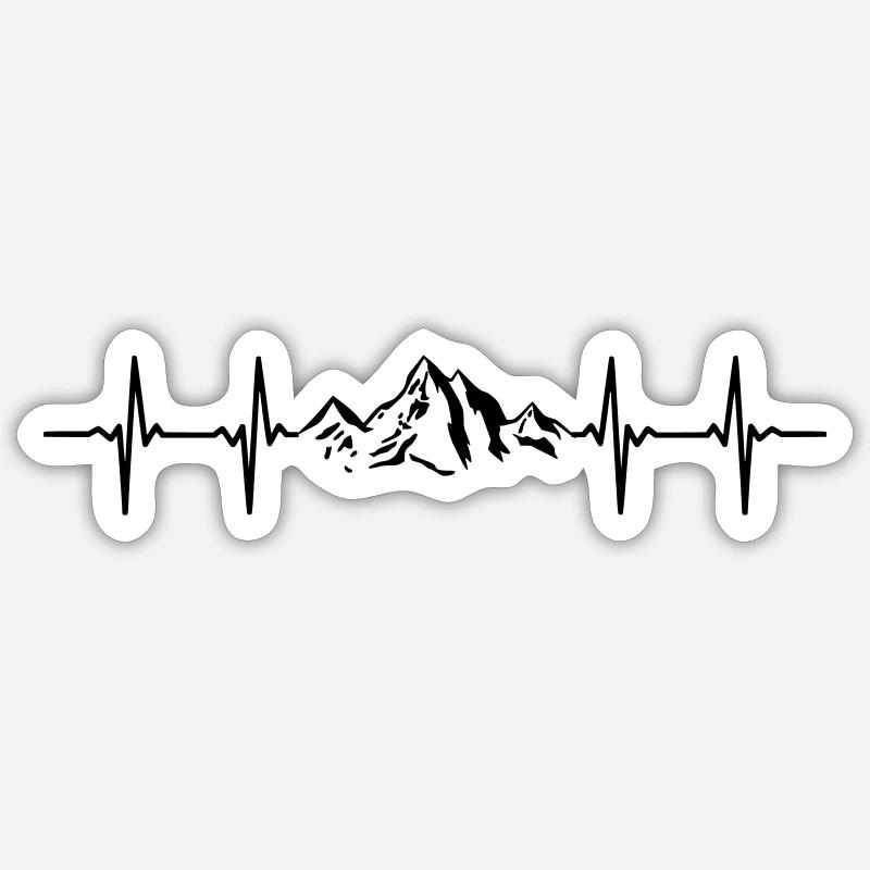 Heartbeat mountains pulse. gift Sticker size S (10 x 10 cm)