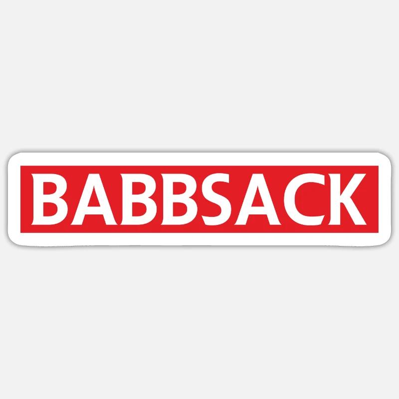 Babbsack Hessisch Dialekt Hessen lustig Geschenk - Sticker Größe S (10 x 10 cm) - Mattweiß