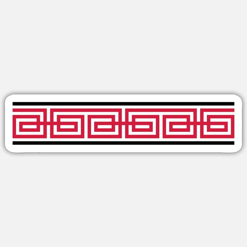 Red ornament design - Sticker size S (10 x 10 cm) - white matte