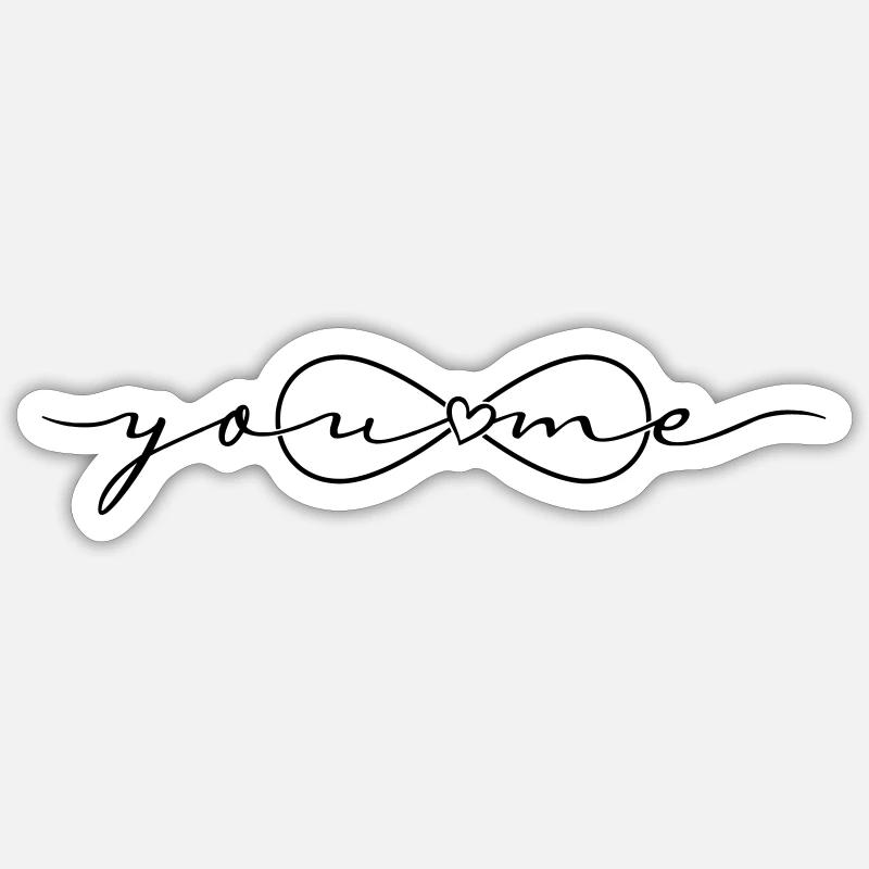 Unendlichkeitssymbol Du und Ich Infinity - Sticker Größe S (10 x 10 cm) - Mattweiß