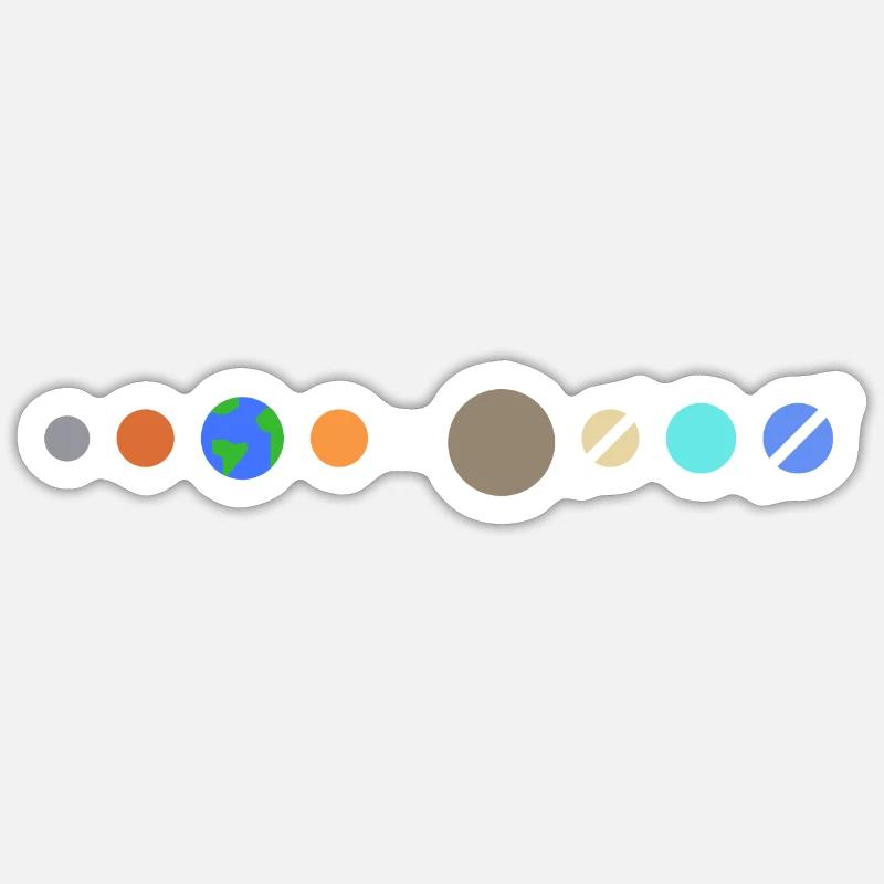 Sonnensystem Planeten - Sticker Größe S (10 x 10 cm) - Mattweiß