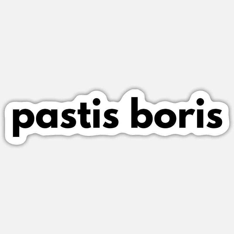 pastis boris - Sticker taille S (10 x 10 cm) - blanc mat