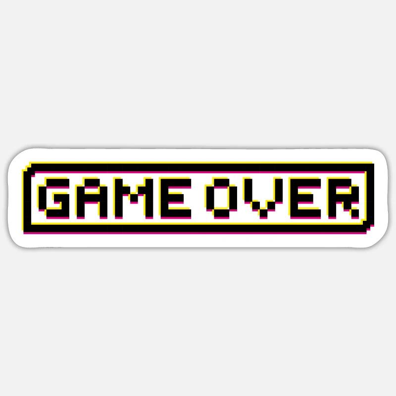 Lettrage rétro Game Over Sticker taille S (10 x 10 cm)