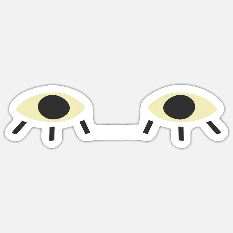 Yeux - Sticker taille S (10 x 10 cm) - blanc mat