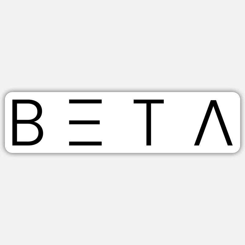 beta - Sticker taille S (10 x 10 cm) - blanc mat