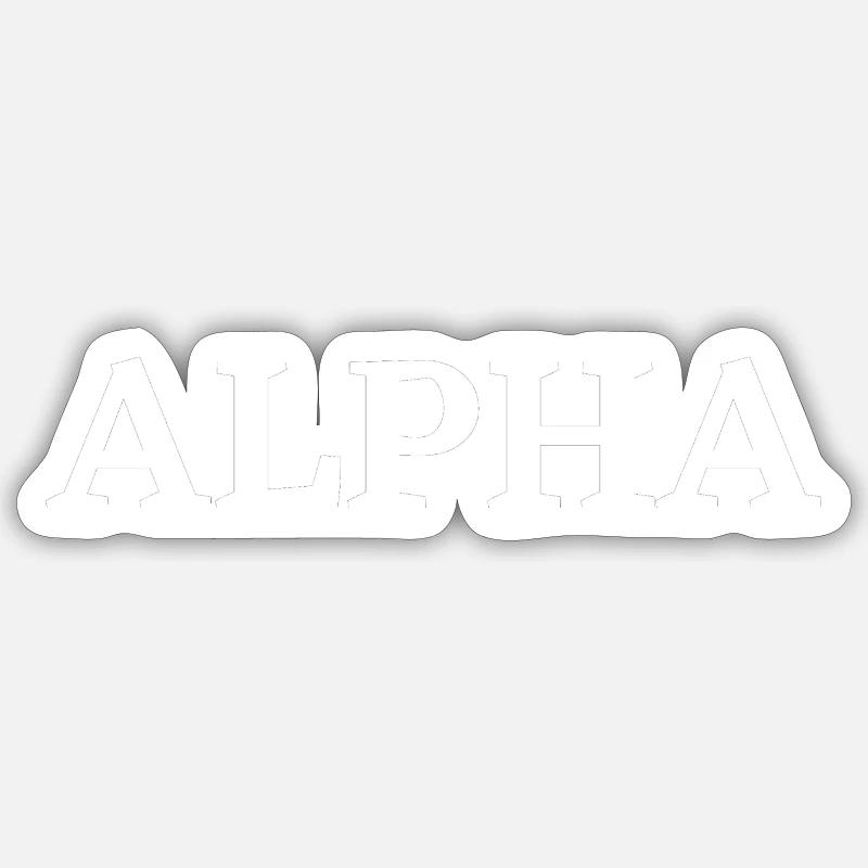 ALPHA - Sticker taille S (10 x 10 cm) - blanc mat