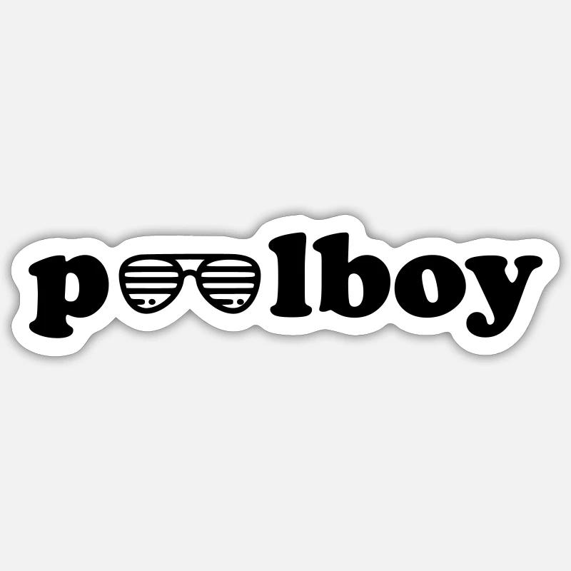 Poolboy 2 - Sticker Größe S (10 x 10 cm) - Mattweiß