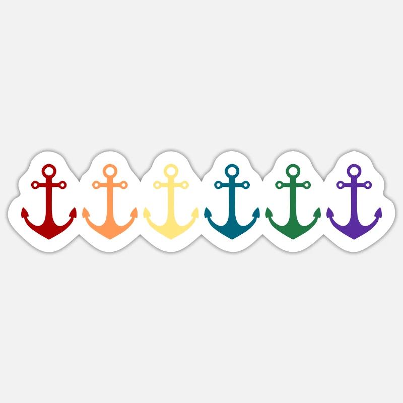 Rainbow Anchor - Sticker size S (10 x 10 cm) - white matte
