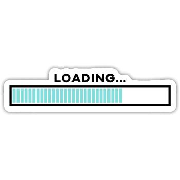 Loading Balken personalisierbar - Sticker Größe S (10 x 10 cm) - Mattweiß - Vorne