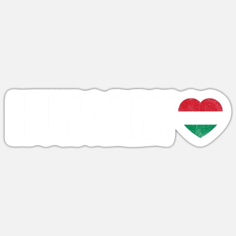 Hongrie - Sticker taille S (10 x 10 cm) - blanc mat