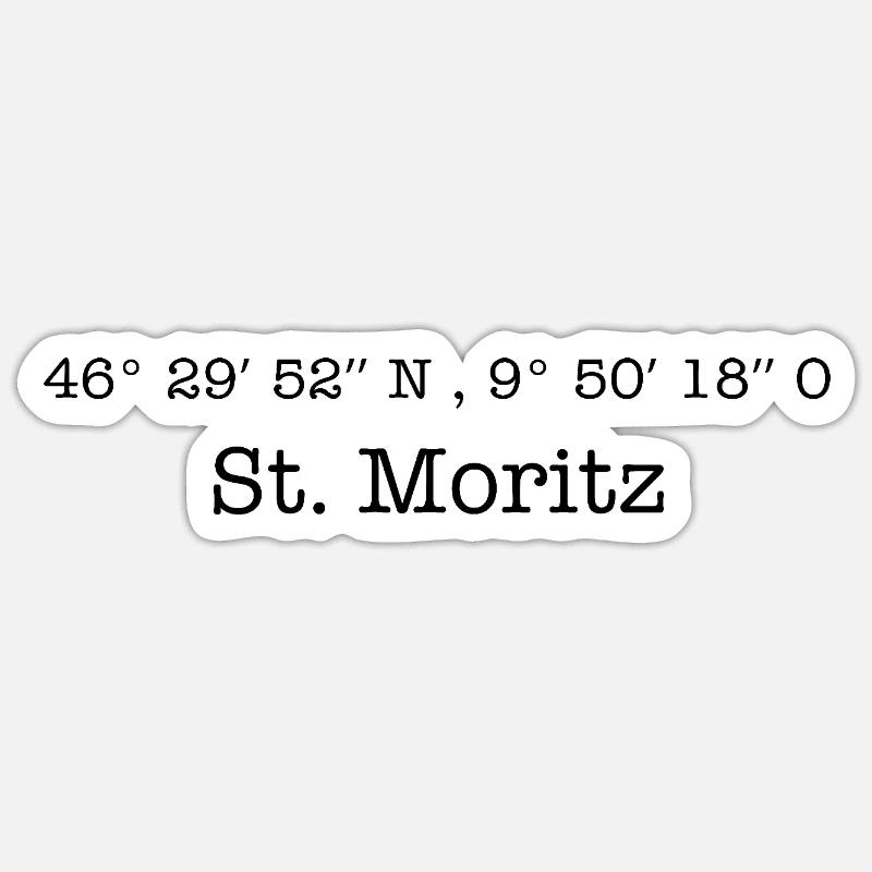 Coordinates Sankt Moritz Switzerland Sticker size S (10 x 10 cm)
