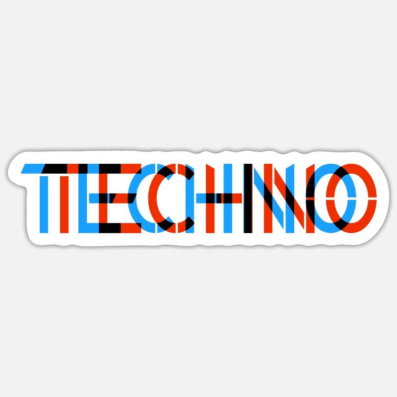 Techno - Rave - Geschenk - Techno merch - trippy Sticker Größe S (10 x 10 cm)