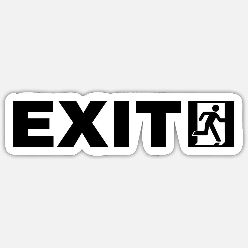 Exit - Sticker Größe S (10 x 10 cm) - Mattweiß