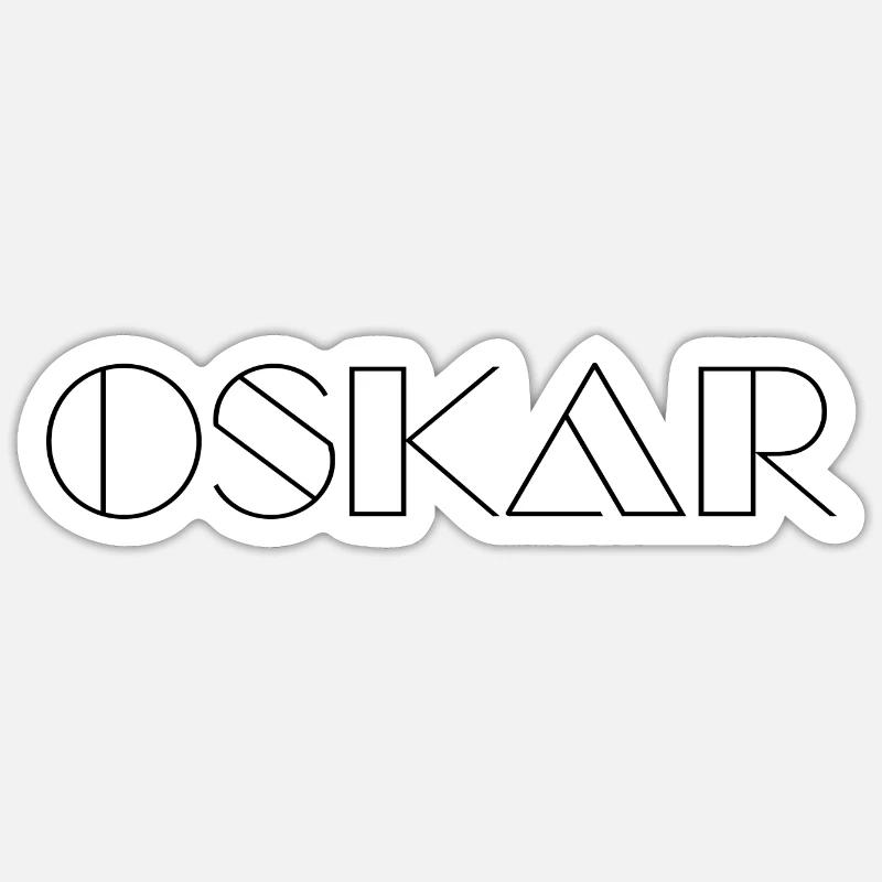 Nom Oskar Modern Schwarz - Sticker taille S (10 x 10 cm) - blanc mat