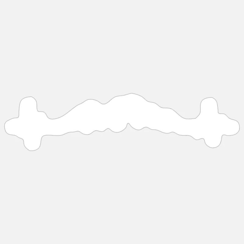 EKG Berge - Sticker Größe S (10 x 10 cm) - Mattweiß