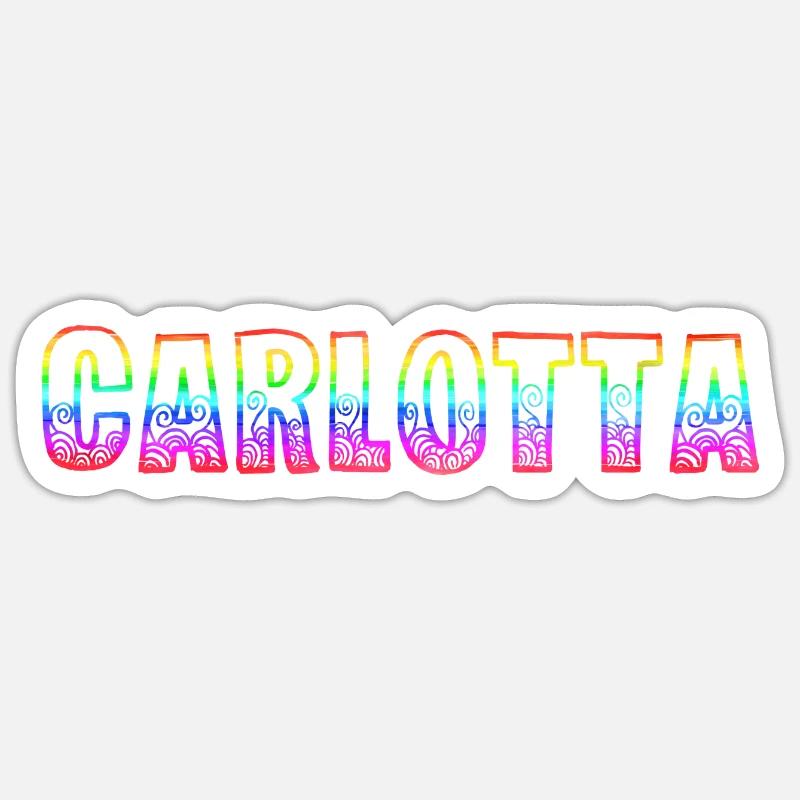 carlotta rs arc-en-ciel - Sticker taille S (10 x 10 cm) - blanc mat