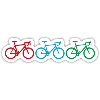 Colorful Roadbikes - Sticker Größe S (10 x 10 cm) - Mattweiß - Vorne