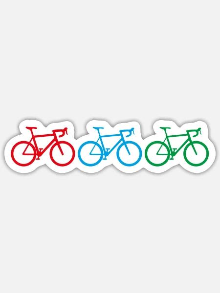 Colorful Roadbikes - Sticker Größe S (10 x 10 cm) - Mattweiß