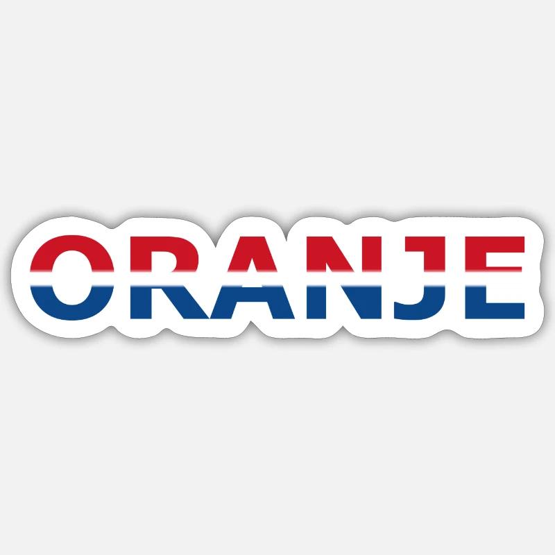 Orange en rouge, blanc, bleu - Sticker taille S (10 x 10 cm) - blanc mat
