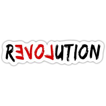 Love Revolution - Sticker Größe S (10 x 10 cm) - Mattweiß - Vorne