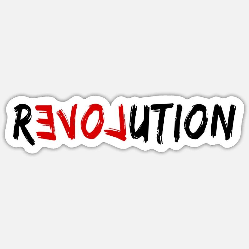 Révolution de l’amour - Sticker taille S (10 x 10 cm) - blanc mat