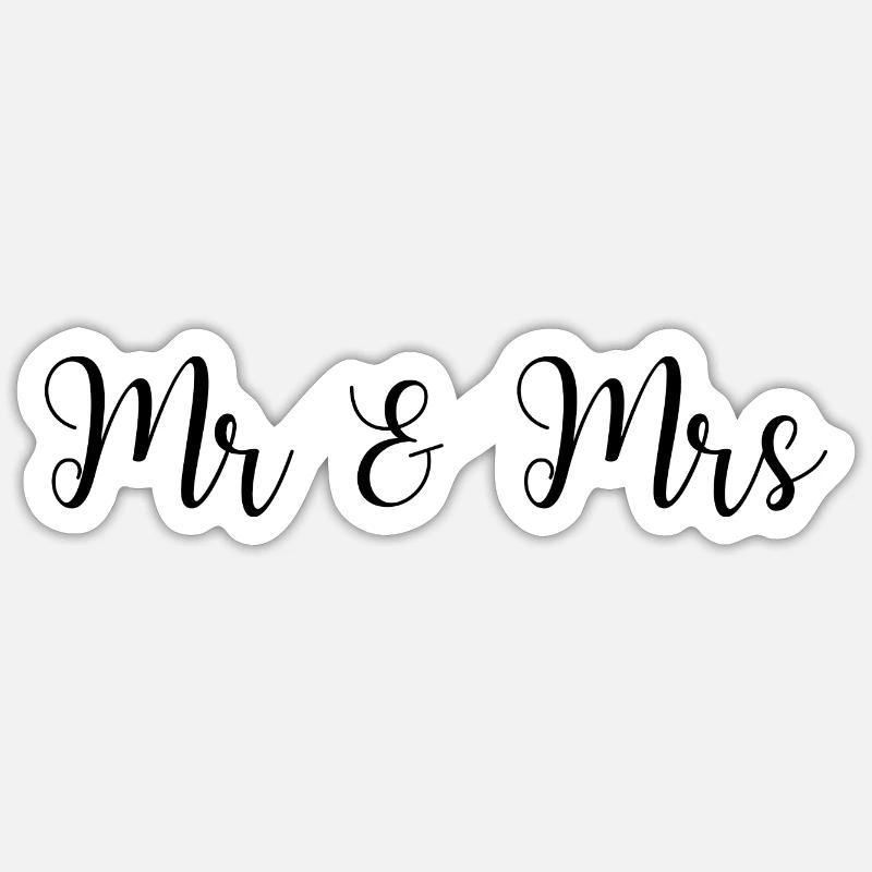 M. & Mme Wedding Design Sticker taille S (10 x 10 cm)