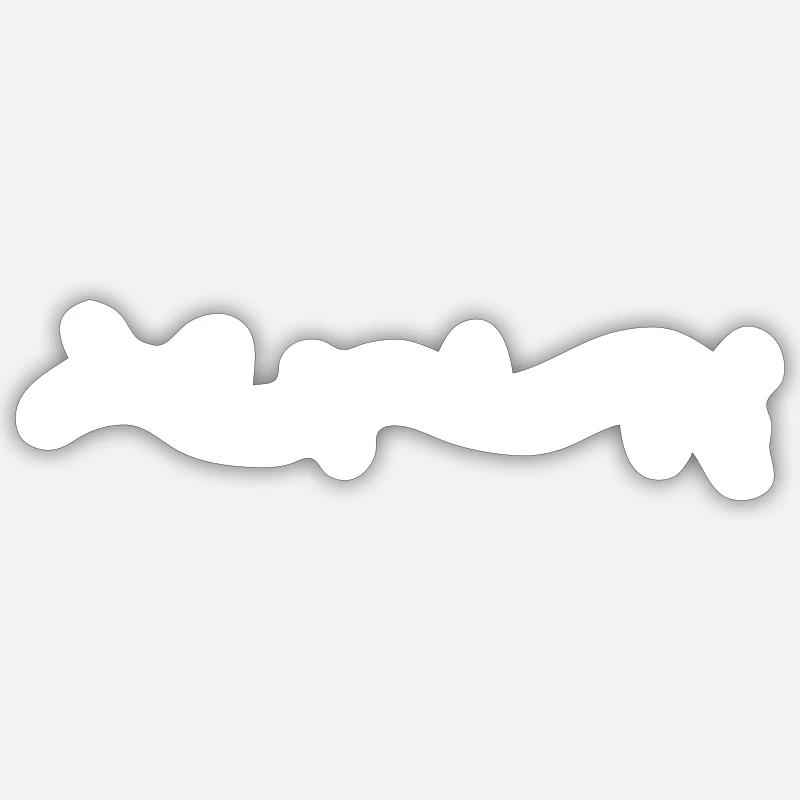 trait de ligne d’onde - Sticker taille S (10 x 10 cm) - blanc mat