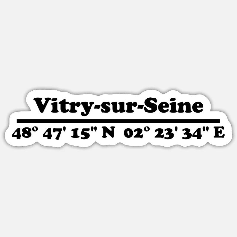 Vitry-sur-Seine coordinates Sticker size S (10 x 10 cm)