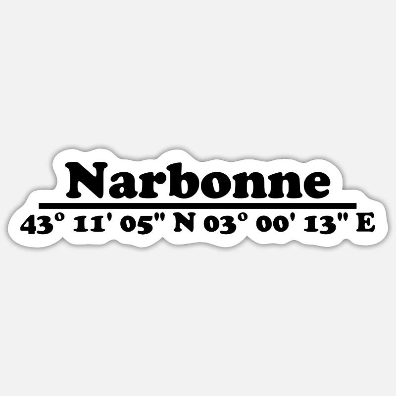 Narbonne Coordinates Sticker size S (10 x 10 cm)