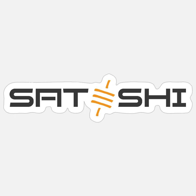 Satoshi dark - Sticker Größe S (10 x 10 cm) - Mattweiß