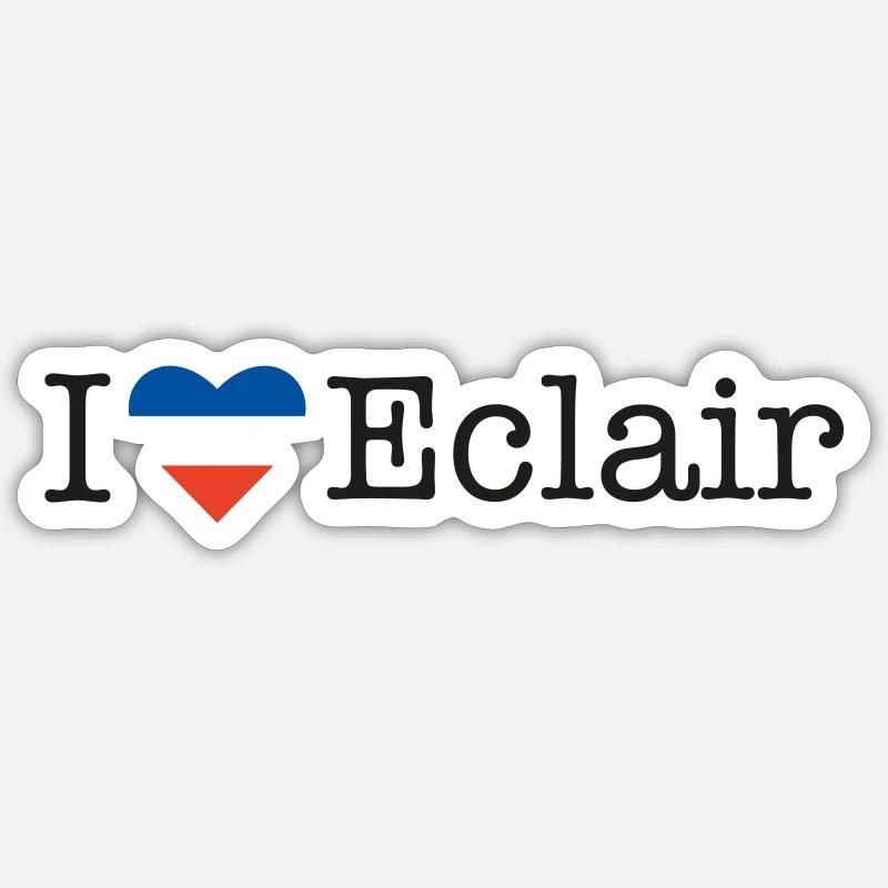 I love Eclair - Sticker Größe S (10 x 10 cm) - Mattweiß