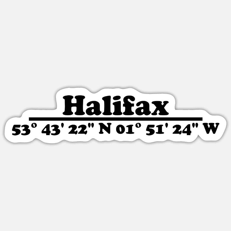 Halifax Coordinates Sticker size S (10 x 10 cm)