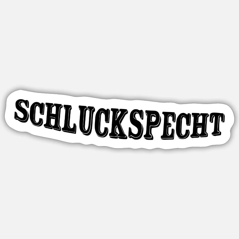 Schluckspecht - Sticker Größe S (10 x 10 cm) - Mattweiß