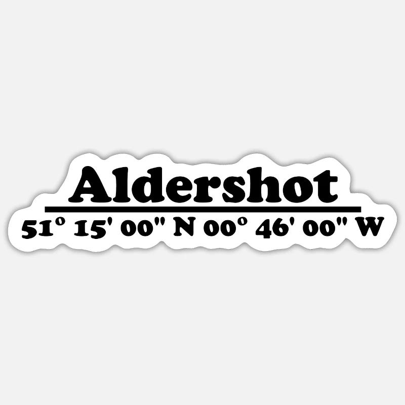 Aldershot coordinates Sticker size S (10 x 10 cm)