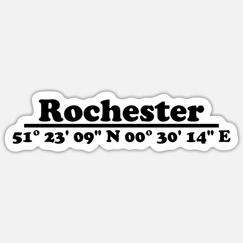 Rochester Coordinates - Sticker size S (10 x 10 cm) - white matte