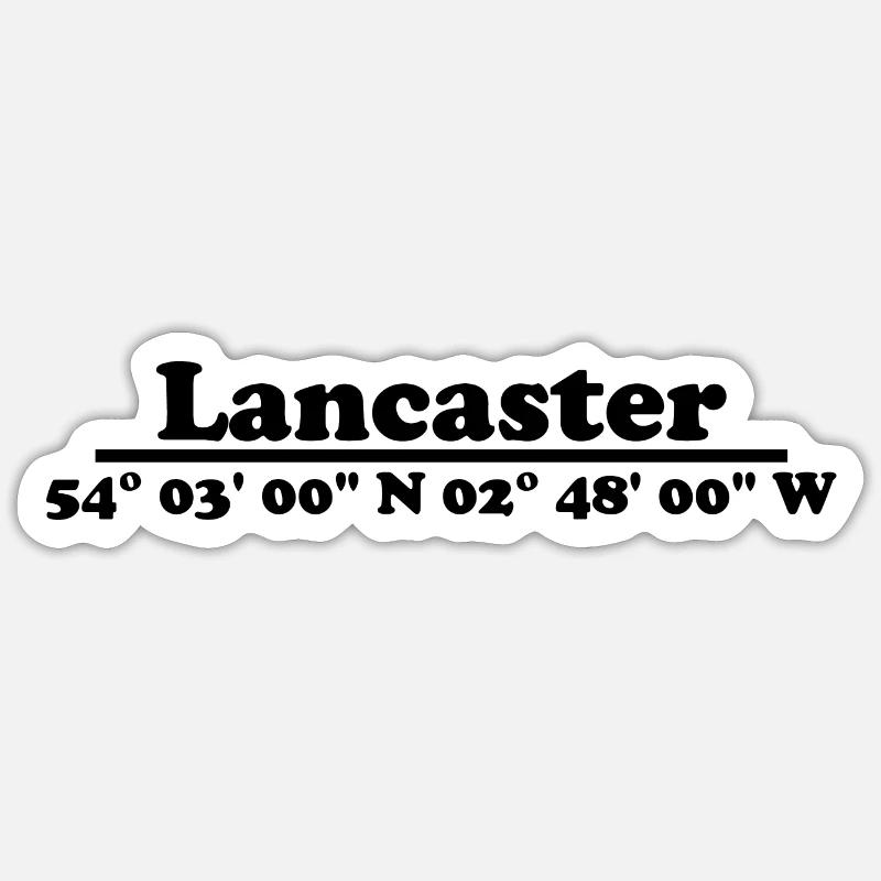 Coordonnées de Lancaster - Sticker taille S (10 x 10 cm) - blanc mat