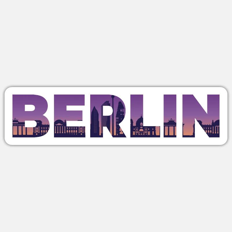Berlin Stadtshirt - Sticker Größe S (10 x 10 cm) - Mattweiß