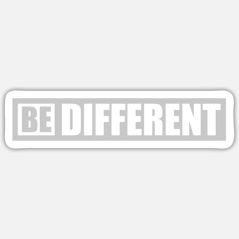 Be different Logo Design - Sticker Größe S (10 x 10 cm) - Mattweiß