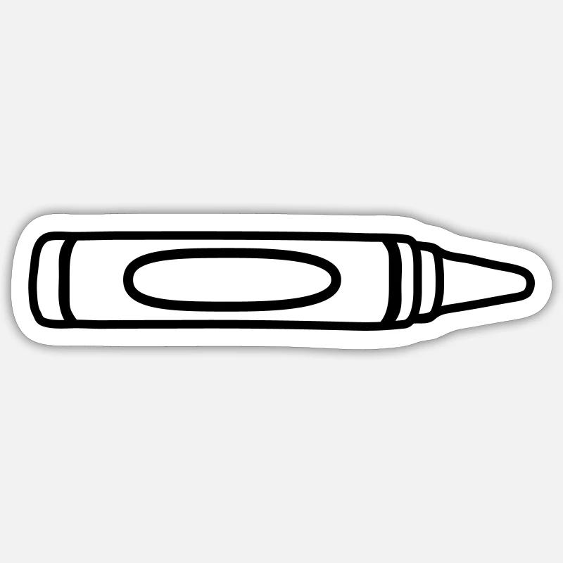 Contour wax crayon cool design - Sticker taille S (10 x 10 cm) - blanc mat
