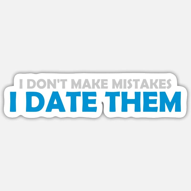 Date Erreurs Citation Logo - Sticker taille S (10 x 10 cm) - blanc mat
